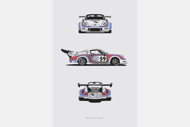 REMOVE BEFORE PORSCHE RSR TURBO TRILOGY PRINT
