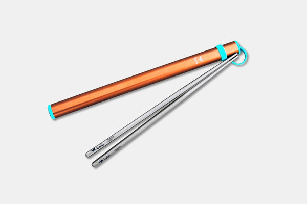 KEITH TITANIUM CO., LTD. TI5822 PORTABLE SQUARE HANDLE CHOPSTICKS WITH ALUM